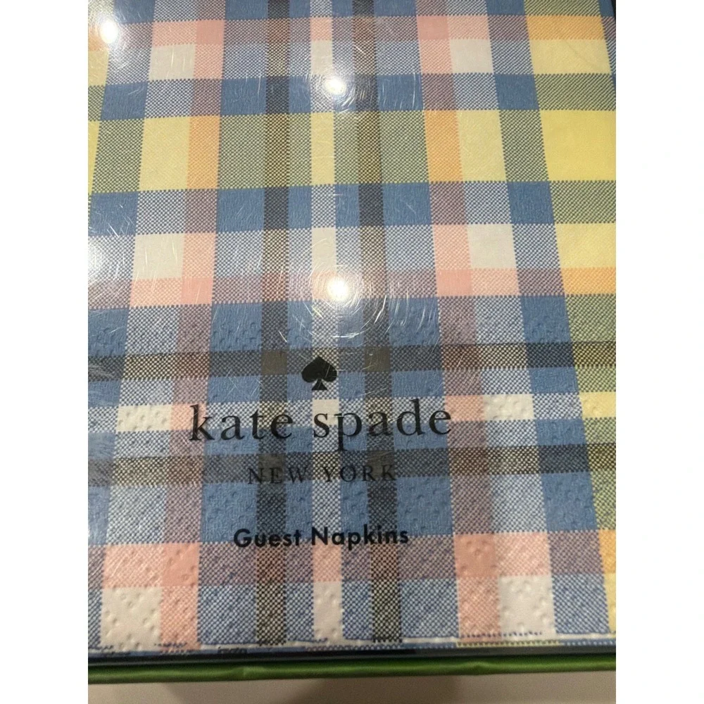 Kate Spade New York Garden Plaid Guest Napkin Set 40 Count Multi Color Plaid